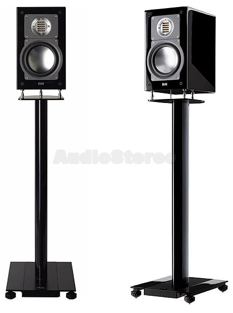 ELAC BS 203 Anniversary Edition black high gloss finish on LS 70 stand - pair